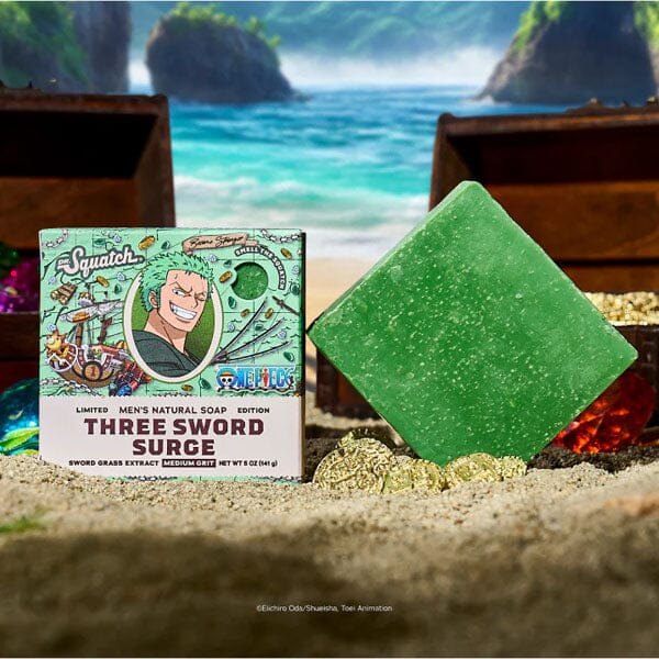 Dr. Squatch x One Piece Anime All-Natural Bar Soap For Men - Three Sword Surge