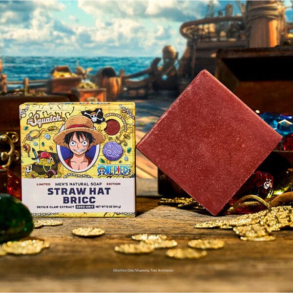 Dr. Squatch x One Piece Anime All-Natural Bar Soap For Men - Straw Hat Bricc