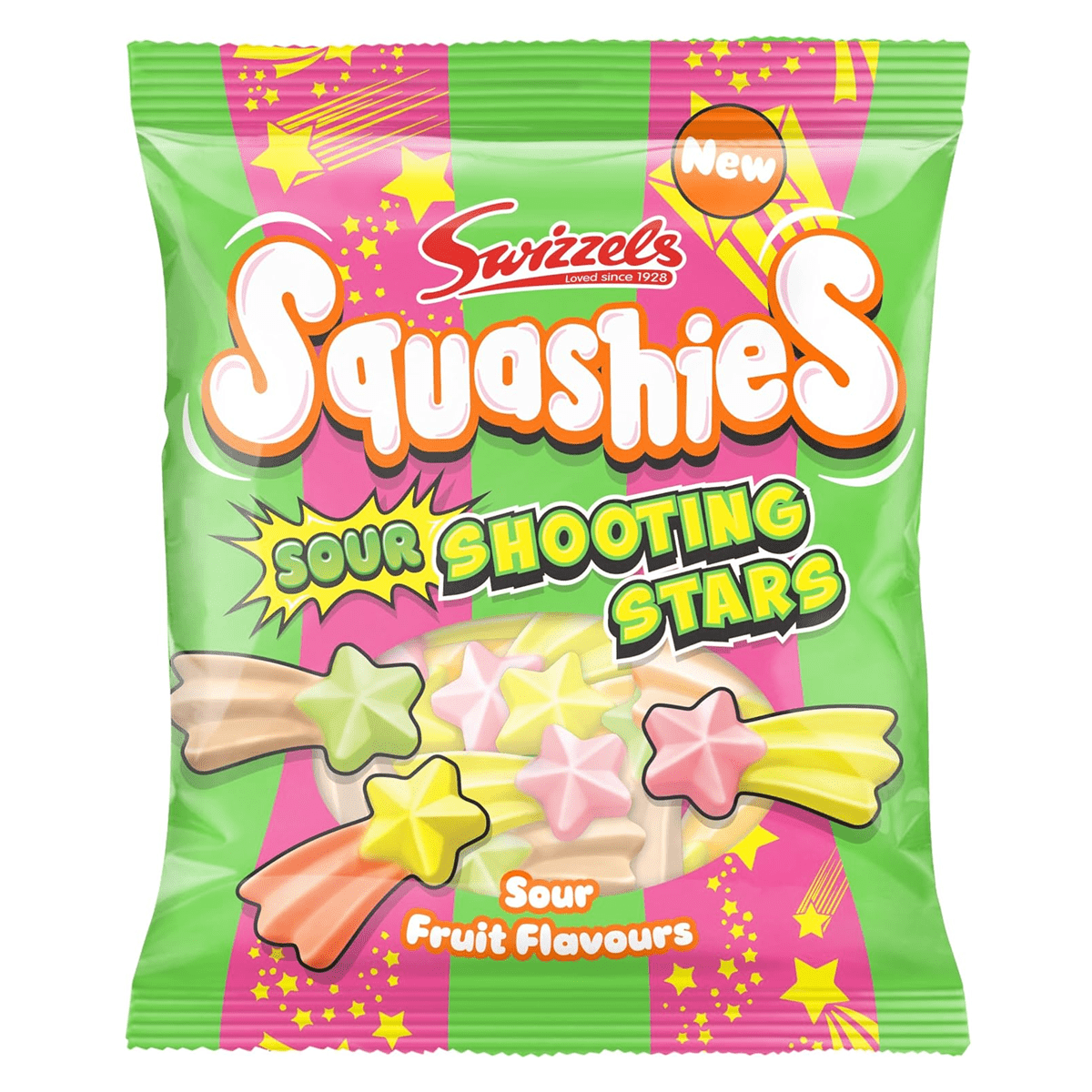 Swizzels Squashies Sour Shooting Stars - (100g) Imported From England