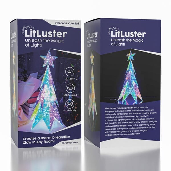 LitLuster Geometric LED Multi-Color Holographic Christmas Tree