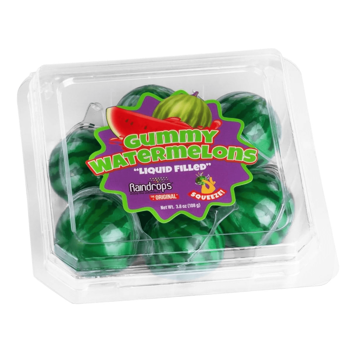 Raindrops Gummy: Liquid Filled Watermelons  3.8oz