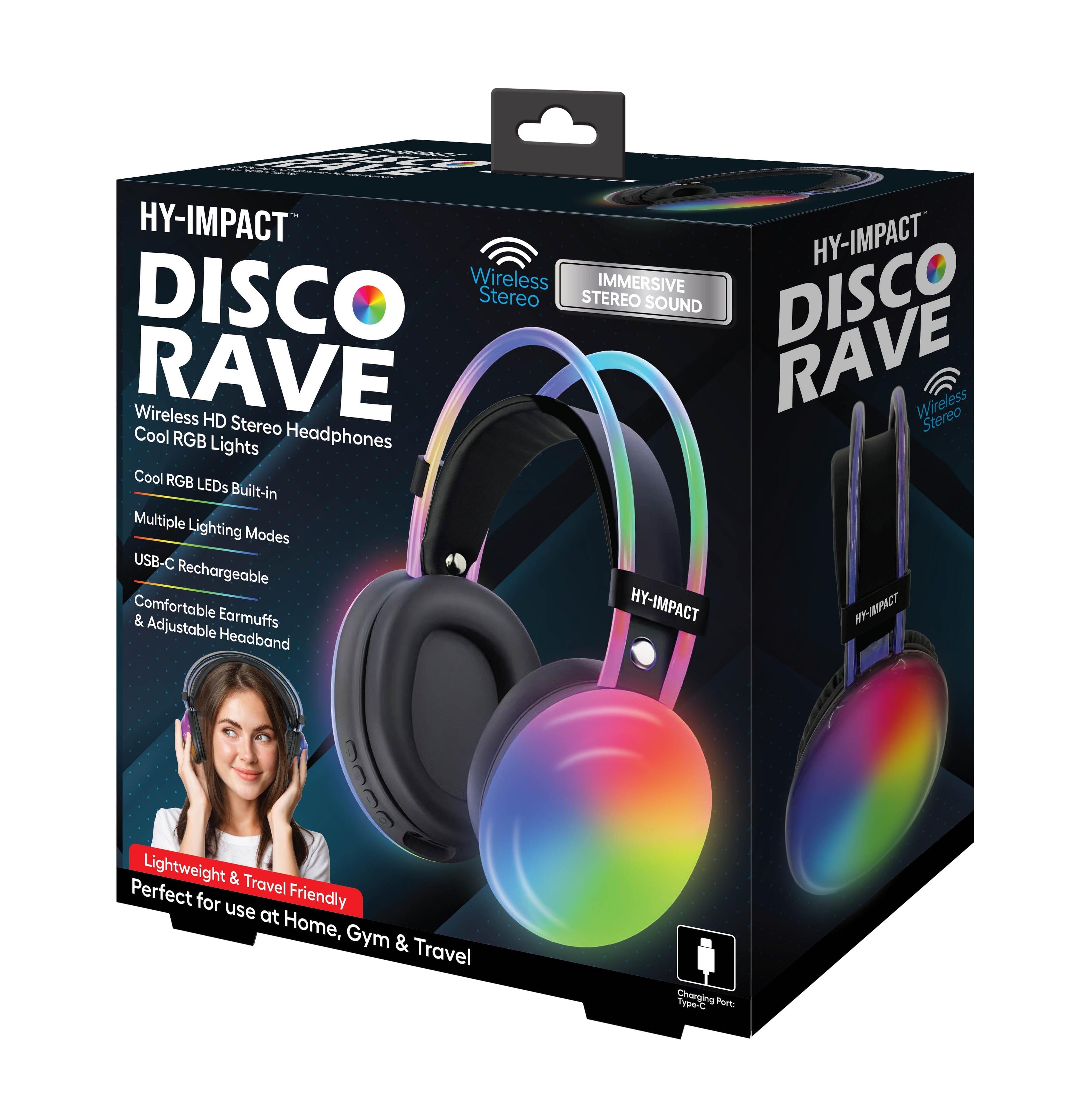Disco Rave: Wireless HD Headphones with RGB Lights