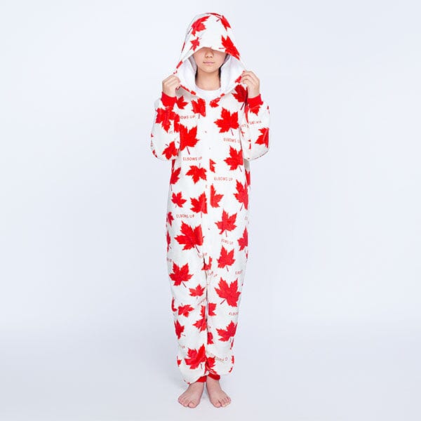 Cozy Cuddler "Elbows Up!" Canada Flannel Onesie For Adults & Kids (1pc) Multiple Sizes